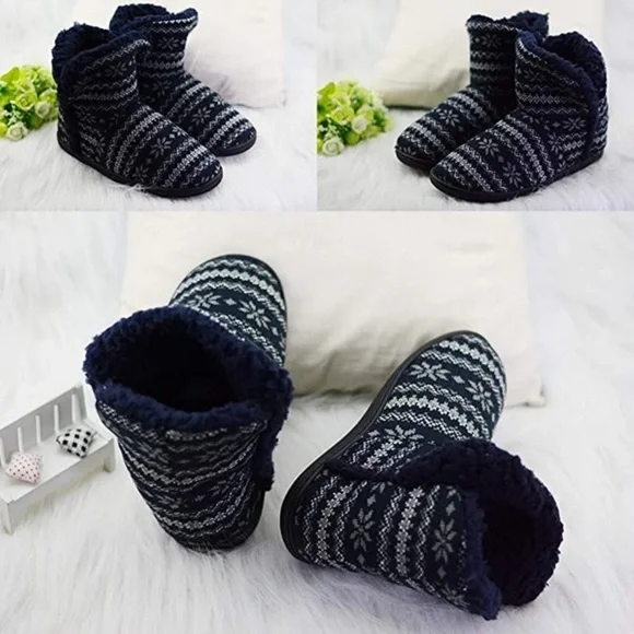 New Women's Plush Lining Fuzzy Fur Slippers - Picture 2 of 5